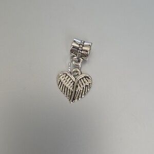 HEART Angel Wings Charm for European Style Bracelets Fits Pandora Syst…